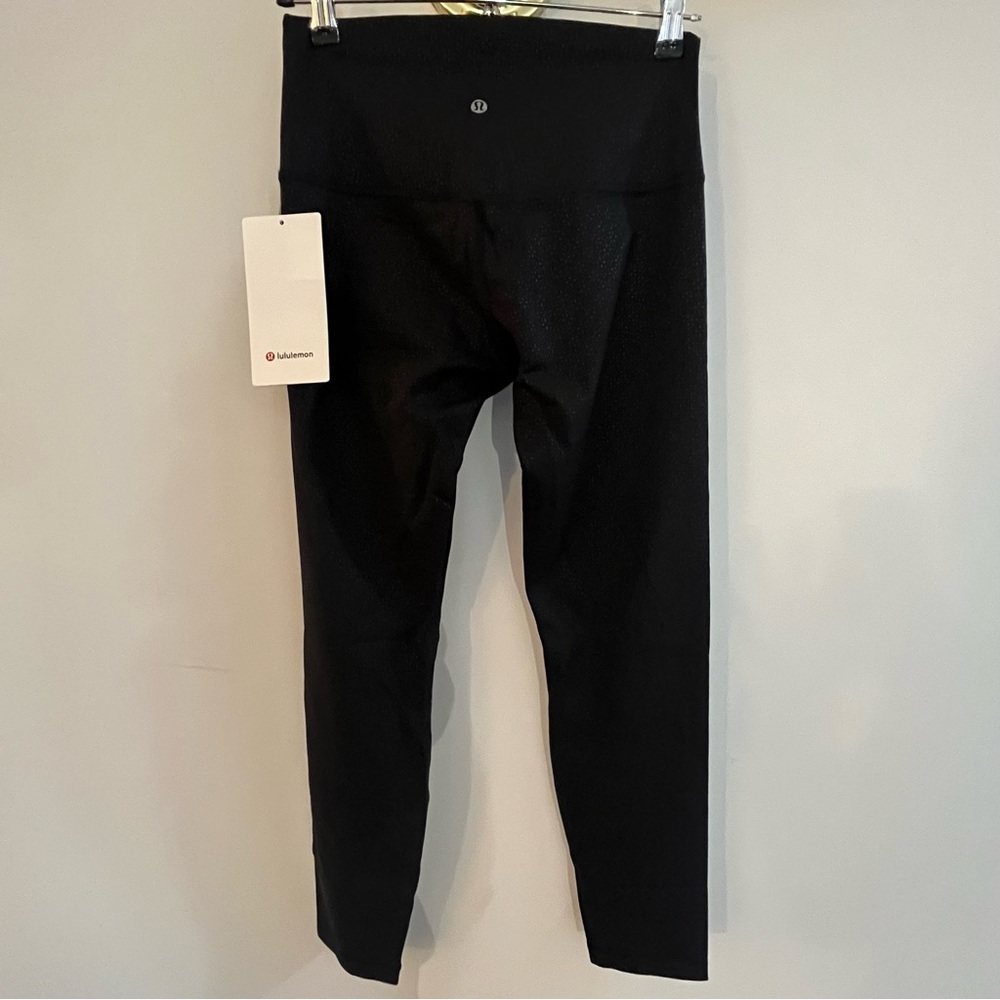 Lululemon Align HR Pant 25” Black Foil Dot Speckle Nulu Leggings Sz 8 NWT